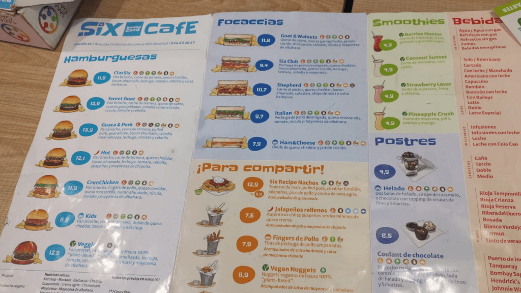 qué comer en six board games mientras juegas con juegos de mesa